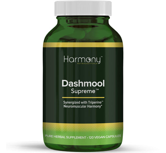 Harmony Dashmool Supreme bottle—premium formula for nervous system balance.