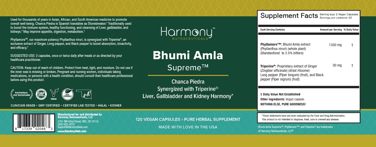 Bhumi Amla Supreme label close-up highlights compound and potency