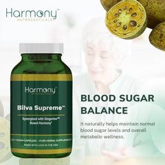 Harmony Bilva Supreme capsules closeup emphasizing potency and capsule size