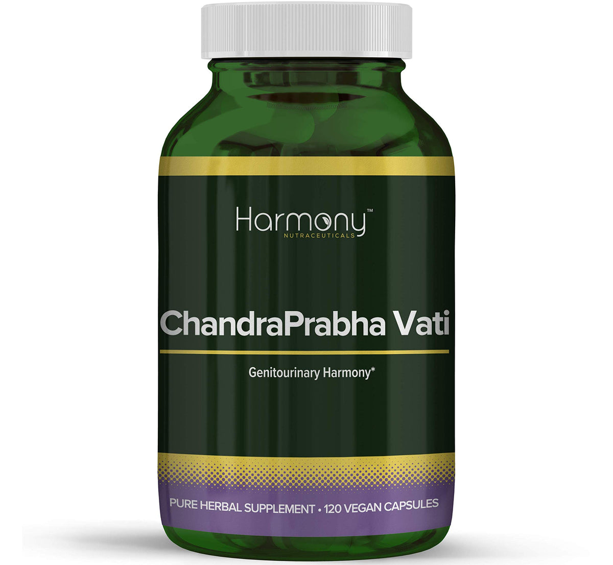 Harmony Nutraceuticals Chandraprabha Vati bottle front view for daily vitality support