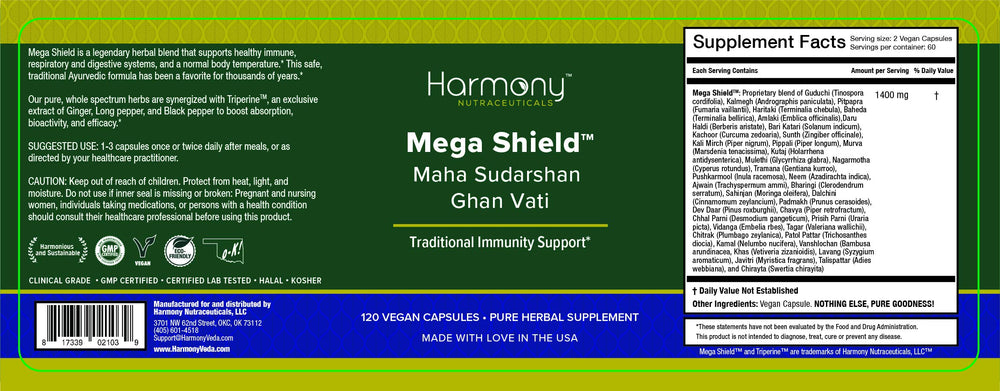 Mahasudarshan Ghan Vati capsules closeup showing vegan Ayurvedic ingredients