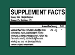 Simhanad Guggul capsules offering vegan, pure ingredients for daily joint comfort.