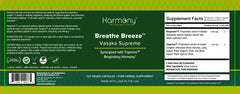 Harmony Nutraceuticals Vasaka capsules close-up highlights easy-to-swallow capsules