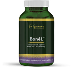 Harmony Nutraceuticals Bone’L bottle front showing vegan capsules for bone and hair support.