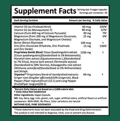 Harmony Nutraceuticals Bone’L Triperine blend visualization shows absorption-boosting synergy.