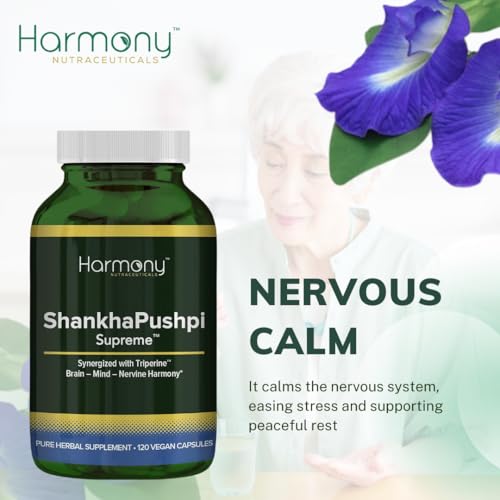 Harmony Nutraceuticals ShankhPushpi Supreme bottle with glass for daily ritual use