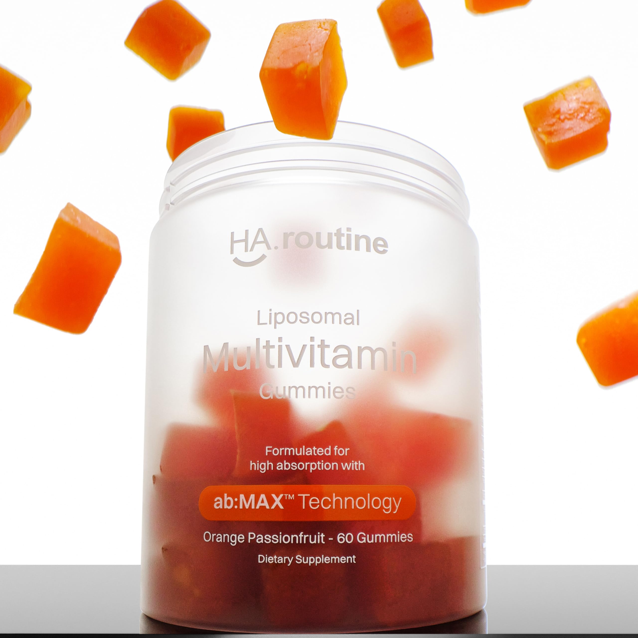 Two gummies per day portion shown as part of a daily routine with Haroutine.