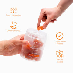 Close-up of Haroutine gummies highlighting chewy texture and vibrant flavor.