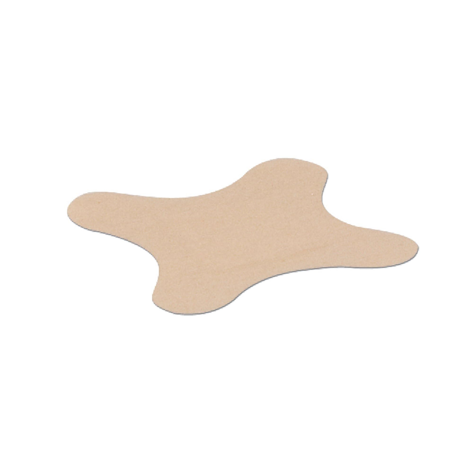 Hartmann Flex-Band tan fabric adhesive bandage 3x3 keeps a sealed barrier around wounds on elbows and heels.