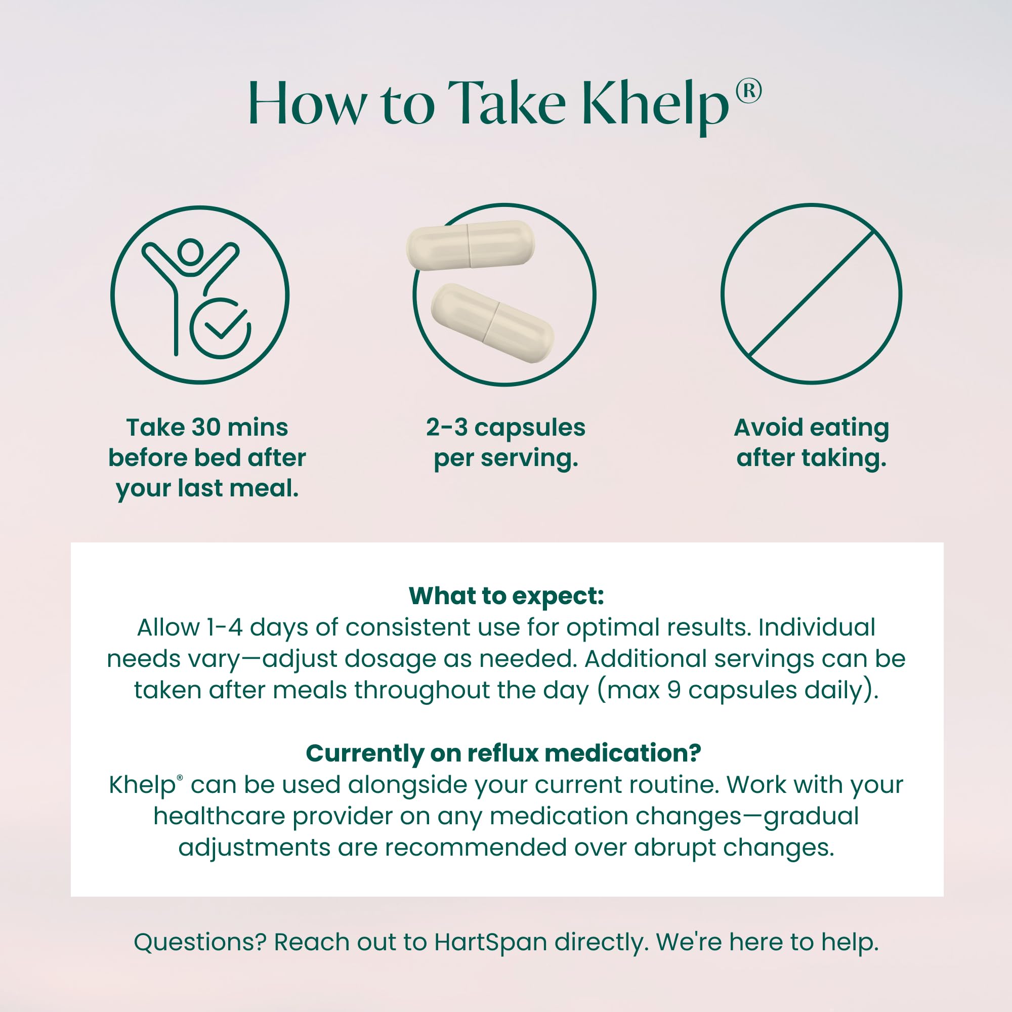 HartSpan Khelp night-use scene on nightstand for reflux support.