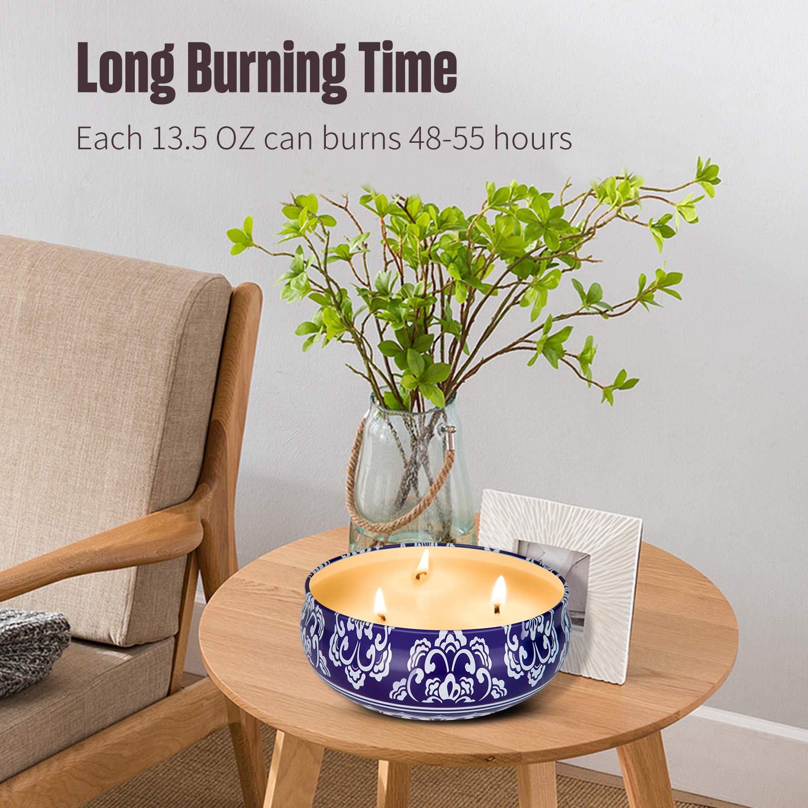 Natural soy wax candles for a clean burn indoors