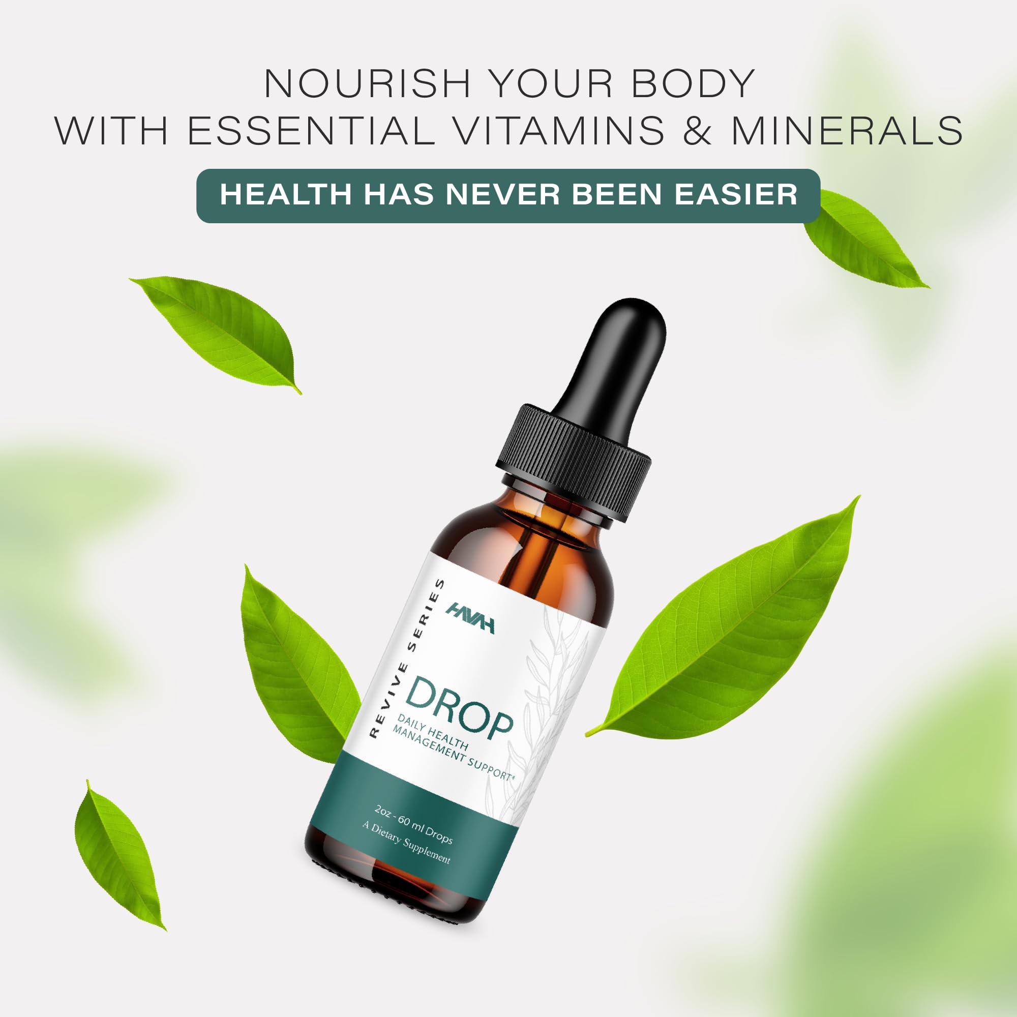 Havah Drop The Pounds drops being poured for convenient daily dosing.