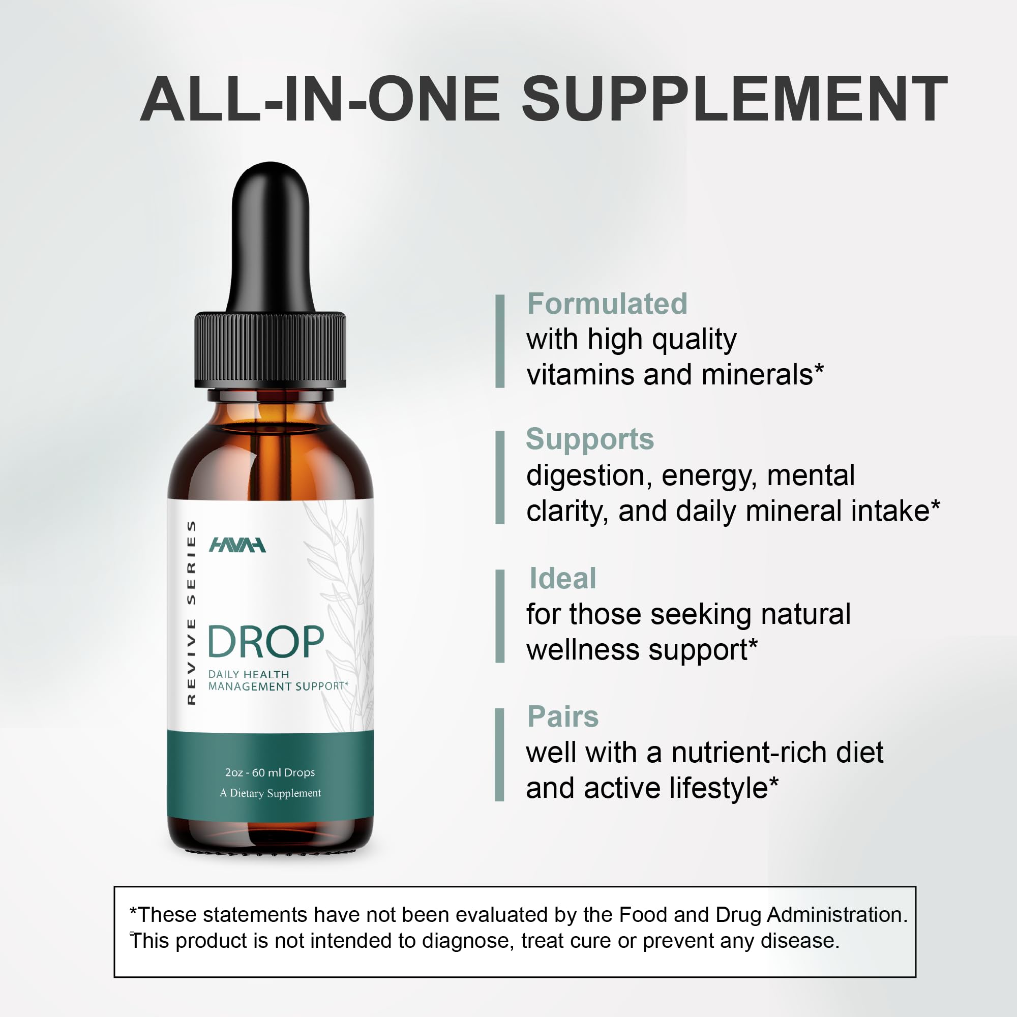 Havah Drop The Pounds ingredients graphic for ingredient transparency.
