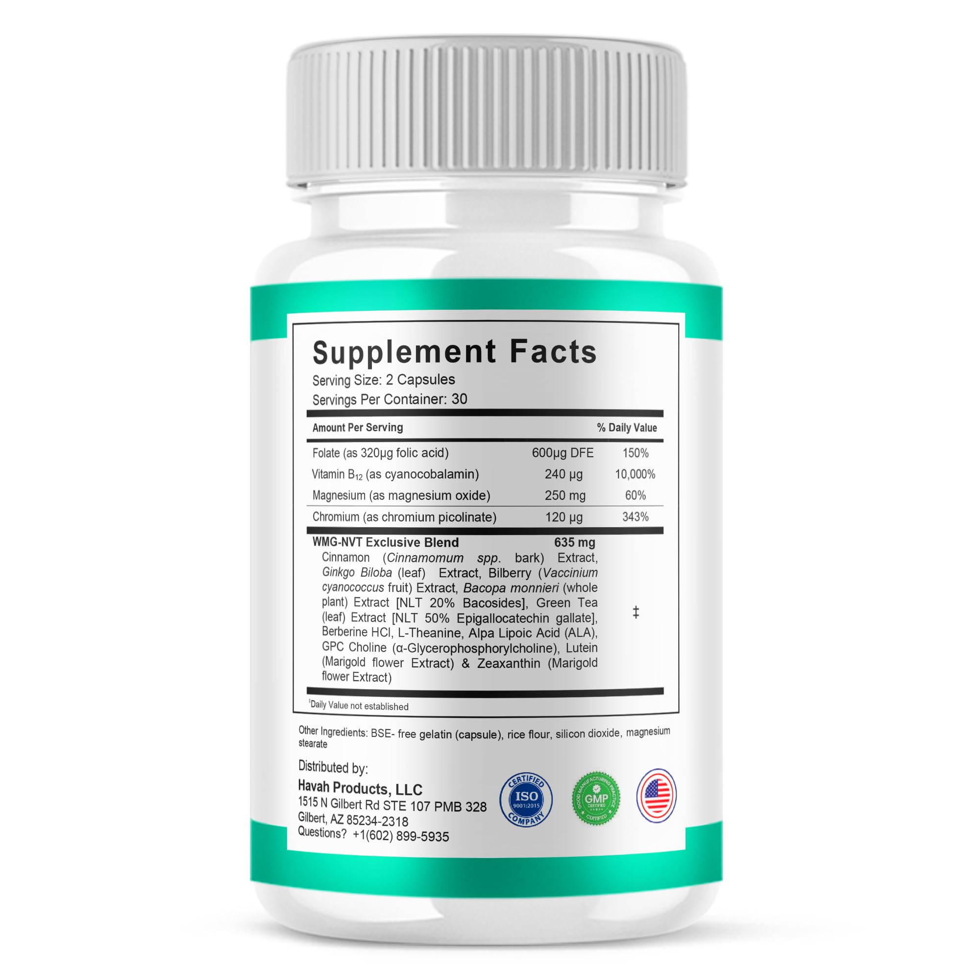 Havah ProstaPrime bottle pour, convenient daily dosing at home.
