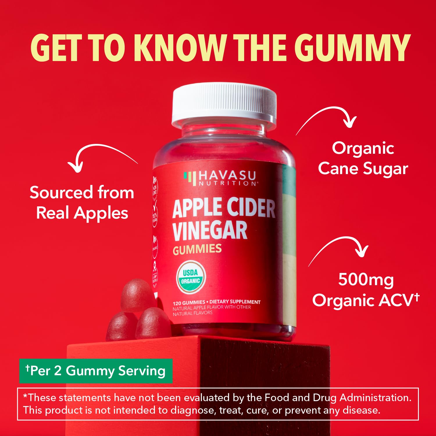 Havasu Nutrition Apple Cider Vinegar Gummies on a morning ritual setup.