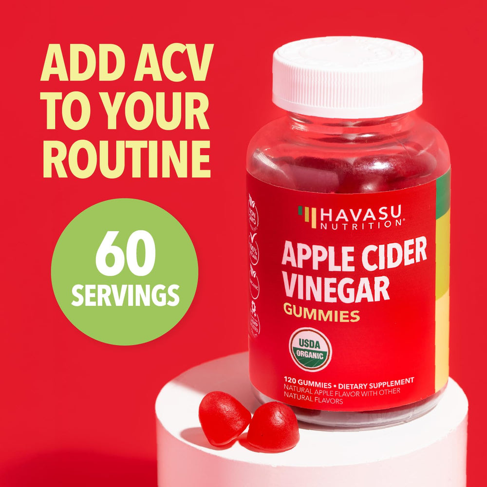 Havasu Nutrition ACV gummies close-up showing glossy texture.