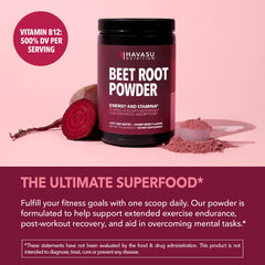 HAVASU Nutrition Beet Root Powder cherry-berry flavor in a glass