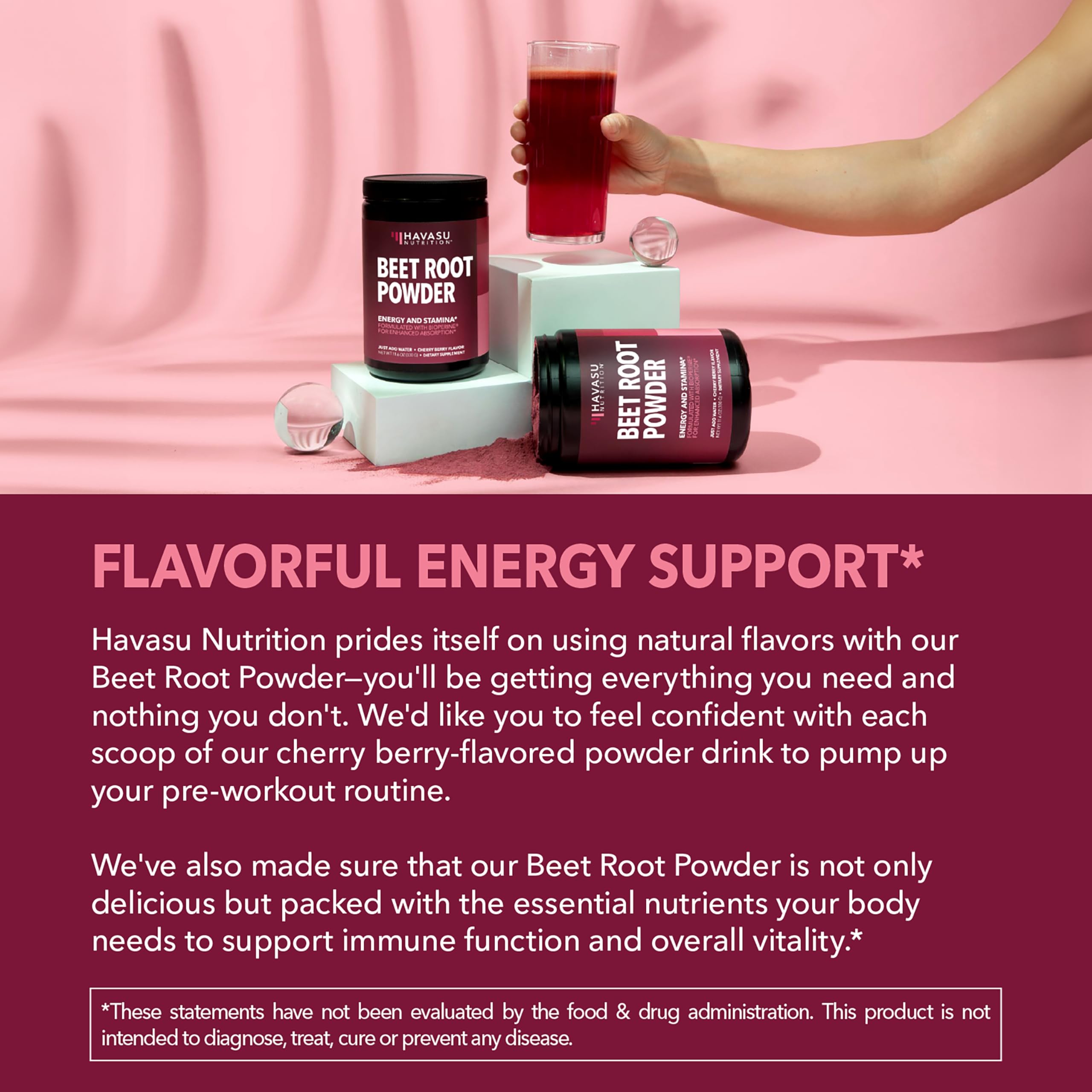HAVASU Nutrition Beet Root Powder label seal indicating quality