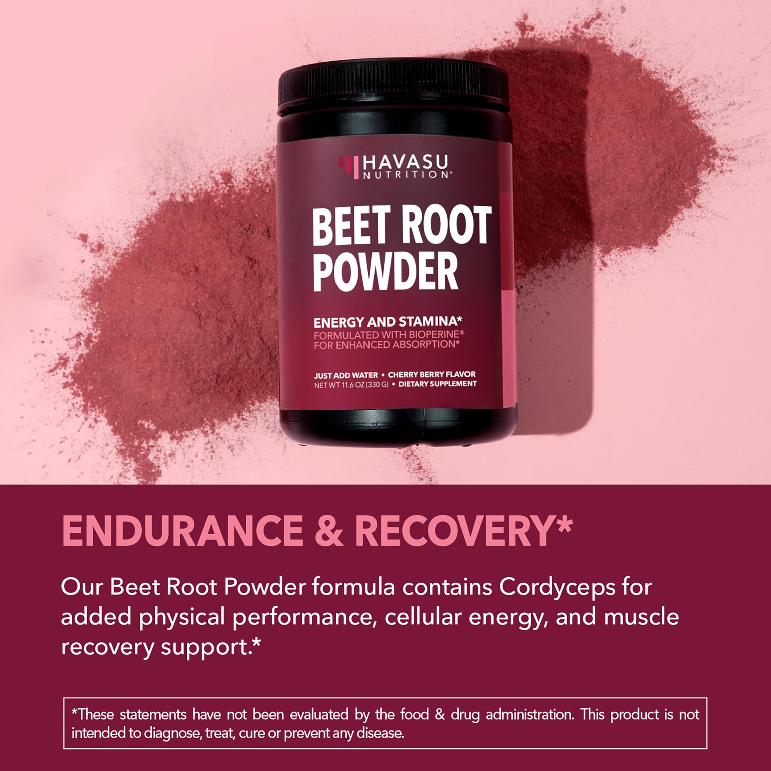 HAVASU Nutrition Beet Root Powder blended into a smoothie for daily use