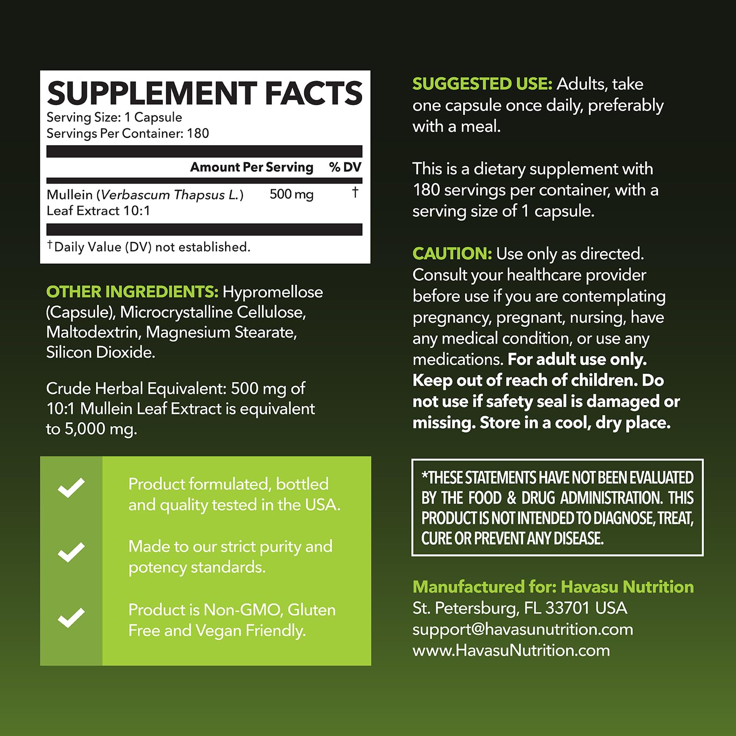 Botella de cápsulas HAVASU NUTRITION lista para uso diario