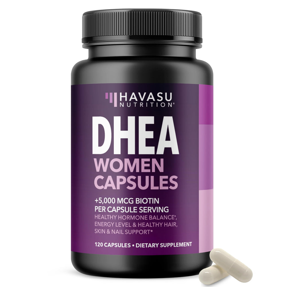 Havasu Nutrition DHEA Biotin capsule ideal for daily hair and nail support.