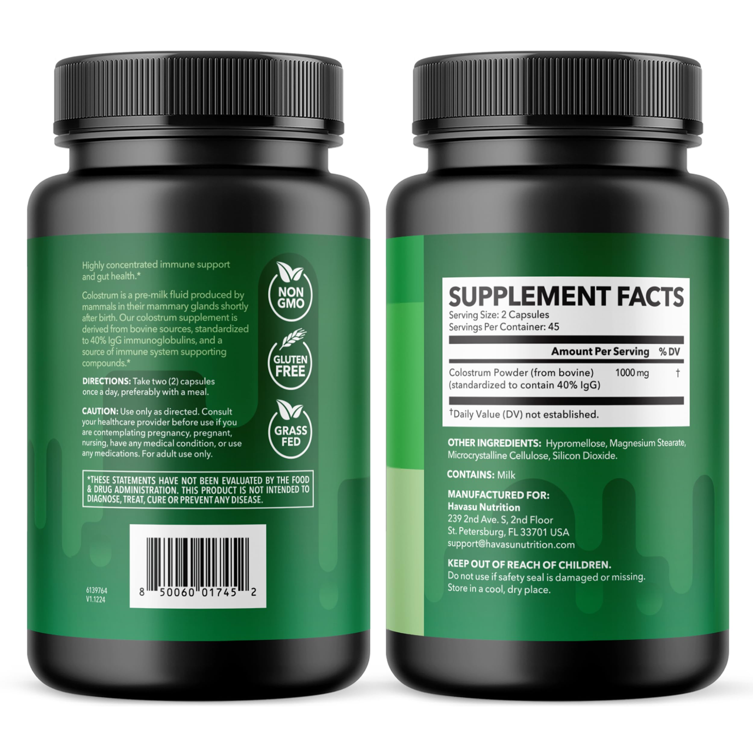 HAVASU NUTRITION eco-friendly packaging signals sustainability.