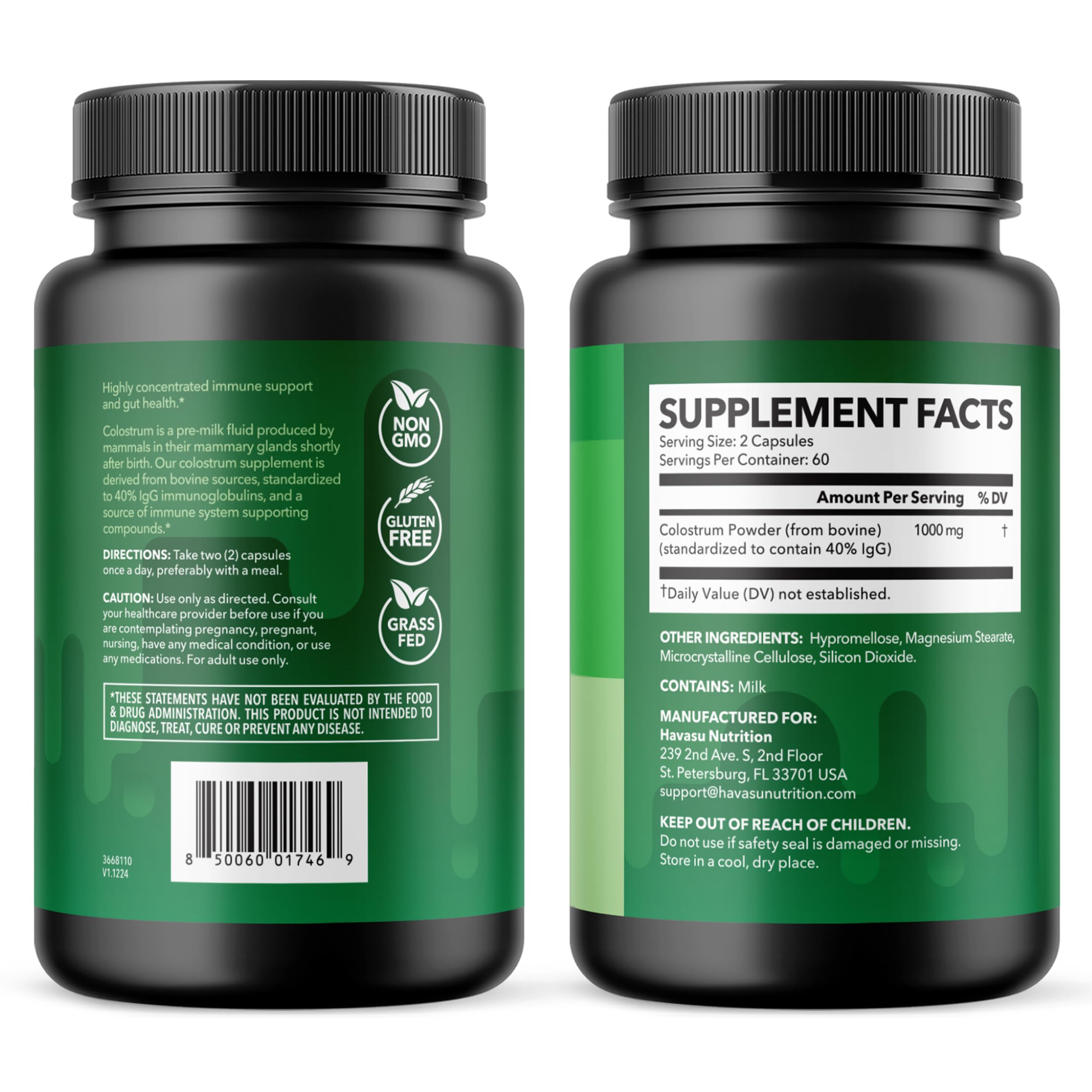 HAVASU NUTRITION imagery suggests immune and gut health benefits in daily use