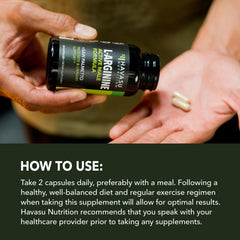 Havasu Nutrition ingredients panel highlighting L-Arginine and Saw Palmetto for balanced men's health