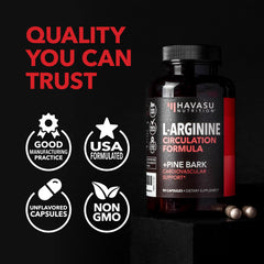 HAVASU Nutrition L-Arginine Pine Bark bottle stack for consistency.