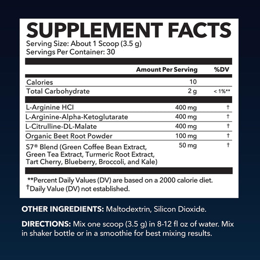 HAVASU NUTRITION L-Arginine powder beet root imagery highlights natural nitrates support.