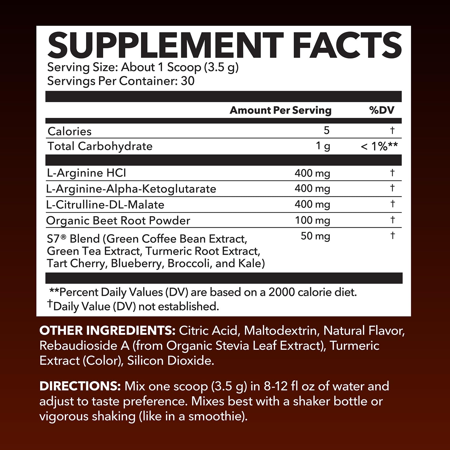 HAVASU NUTRITION L-Arginine powder scoop ready to mix for pre or post workout.