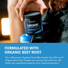 HAVASU NUTRITION L-Arginine powder unflavored tub ready for shake.