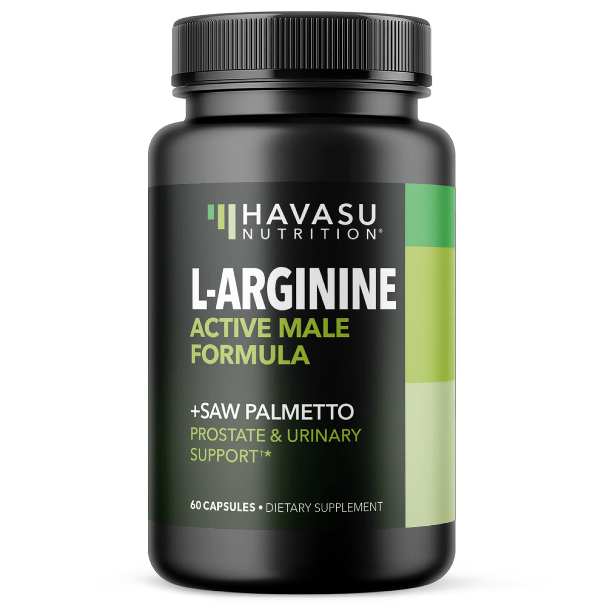 Havasu Nutrition L-Arginine Saw Palmetto bottle with 60 vegan capsules for prostate support and endurance