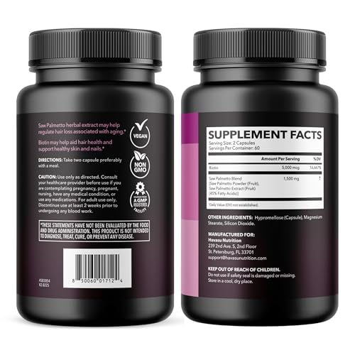 HAVASU NUTRITION natural ingredients list on package