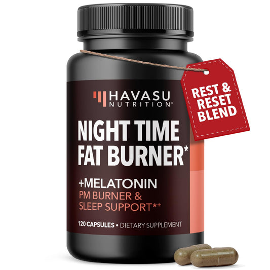HAVASU NUTRITION night-time fat burner bottle for convenient overnight support