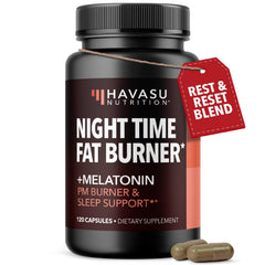 HAVASU NUTRITION night-time fat burner bottle for convenient overnight support
