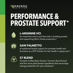 Havasu Nutrition label focusing on prostate health formula for normal urinary flow support