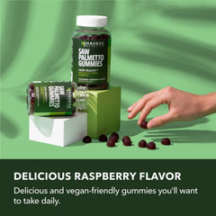 HAVASU Nutrition Saw Palmetto Gummies non-GMO stamp on package.