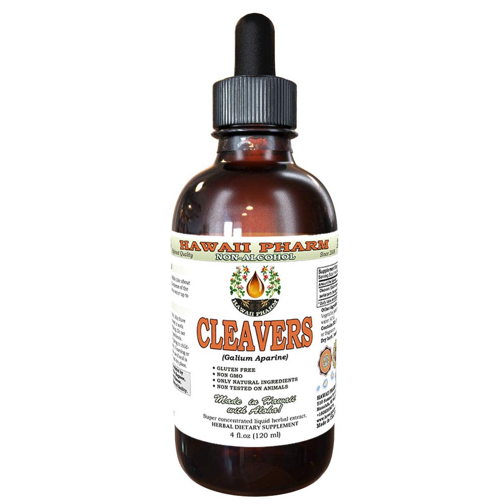 Hawaii Pharm Cleavers bottle—alcohol-free glycerite for daily herbal use.