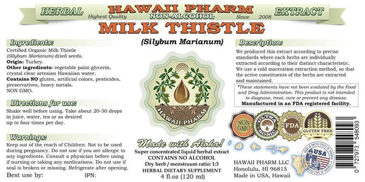 Hawaii Pharm Milk Thistle liquid extract drops for fast absorption.