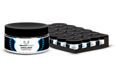 HawkGrips 8oz emollient unscented bottle pour for professional glide during massage sessions.