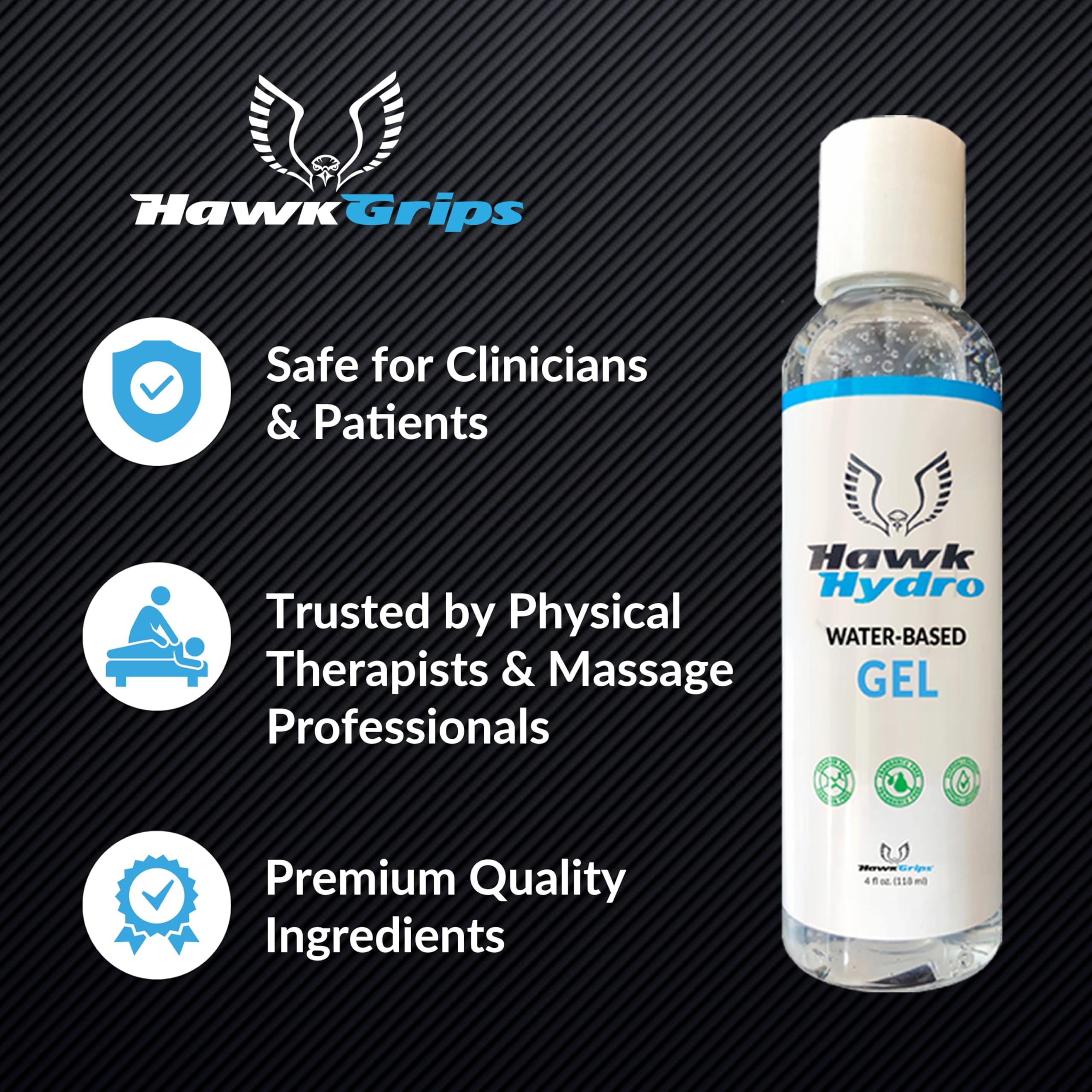 HawkGrips HawkHydro skin prep supports better kinesiology tape adhesion.