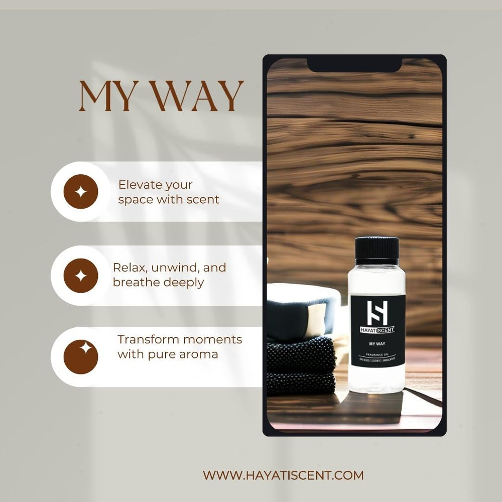 HAYATISCENT My Way 120 mL bottle label shows capacity.