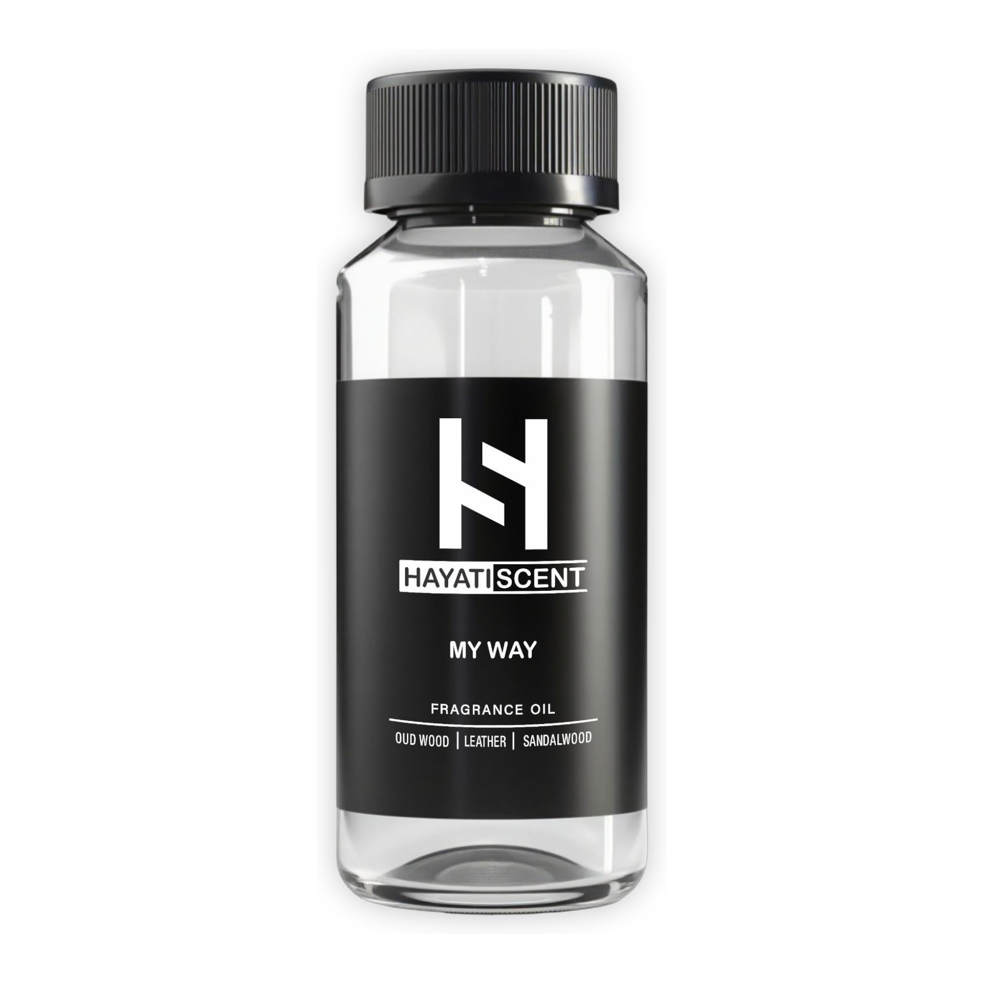 HAYATISCENT My Way bottle top view for premium home fragrance.