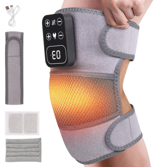 H&B Luxuries Heated Knee Massager front view showing compact cordless design for on-the-go relief