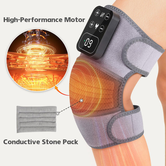 H&B Luxuries Heated Knee Massager side view highlighting adjustable strap and ergonomic form