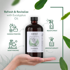 HBNO Eucalyptus oil hexane-free label indicating purity for safe home use