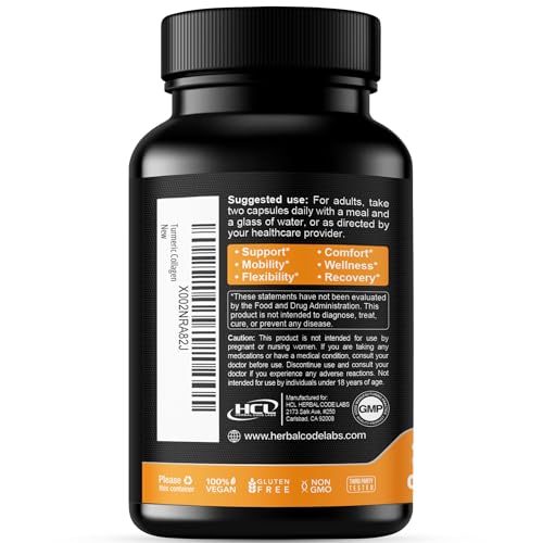 HCL collagen capsules closeup showing joint-friendly formula