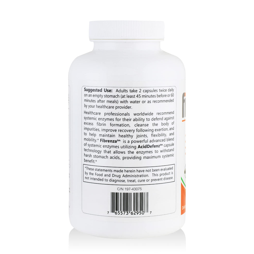 Fibrenza capsule with AcidDefenz technology highlighting non-GMO vegan delivery