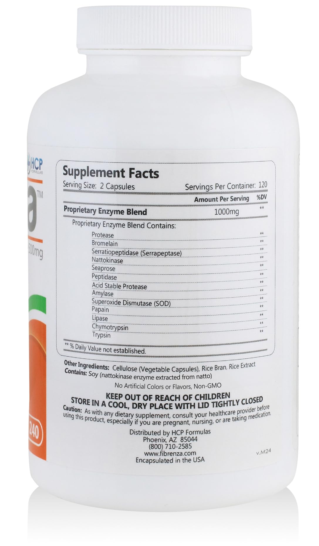Close-up of Fibrenza capsules illustrating time-release delivery for steady absorption